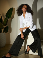 Joseph Ribkoff Satin Wide Leg Panel Pant