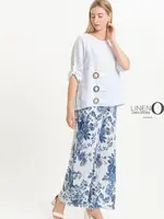 Linen Luv French Linen 3 Button Detail Top