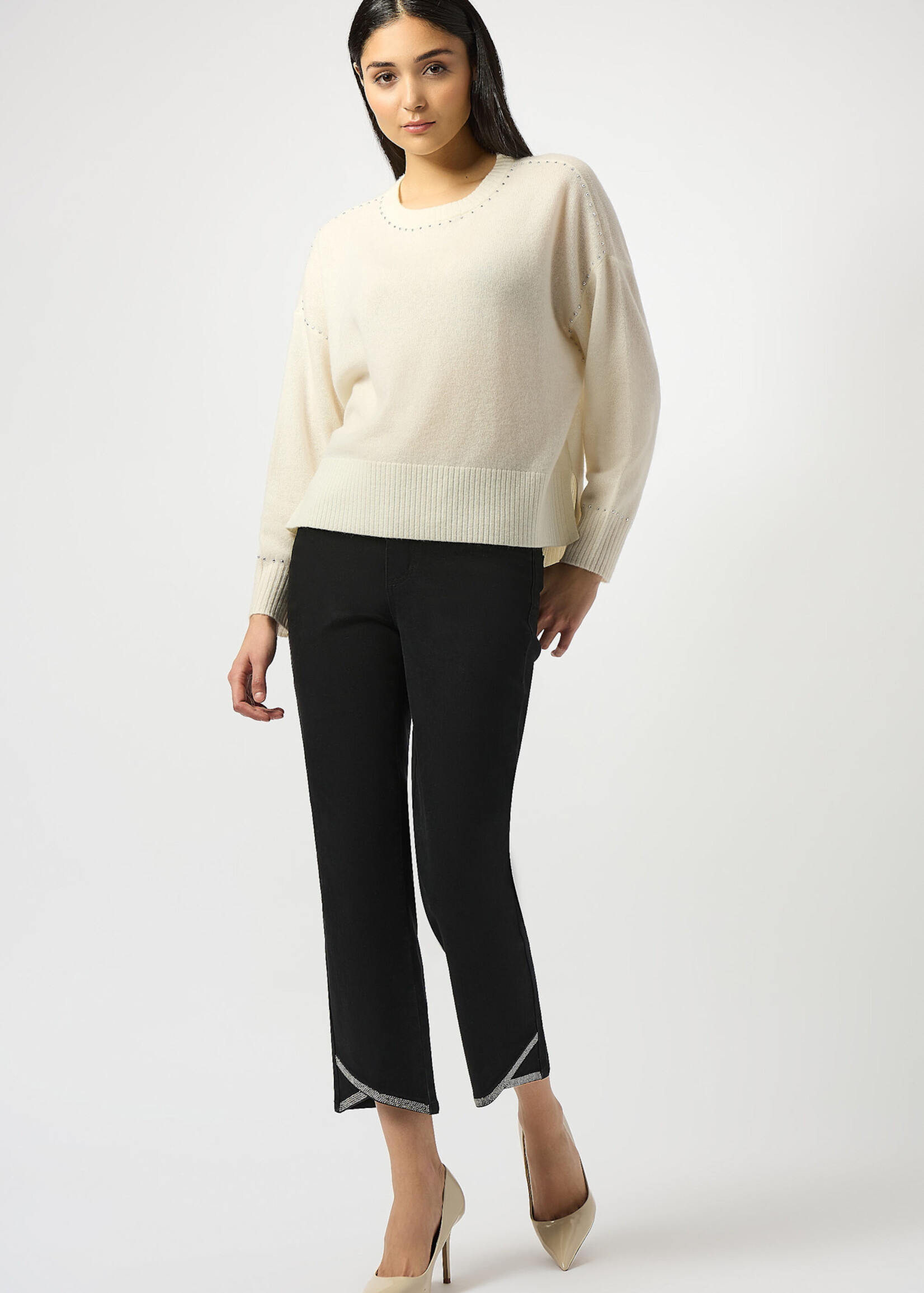 Joseph Ribkoff Slim Crop Jean w/ Hem Detail