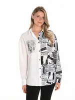 Frank Lyman Graphic Button Blouse