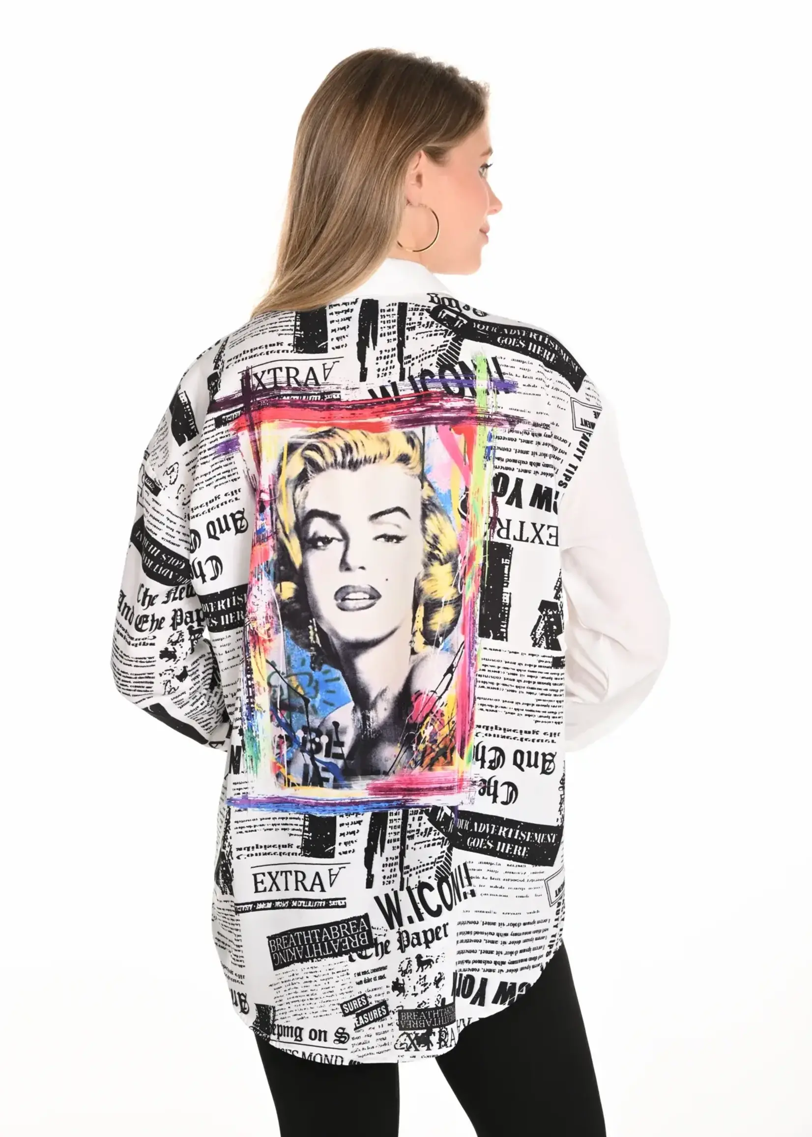 Frank Lyman Graphic Button Blouse