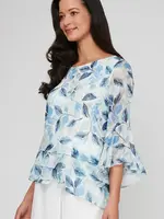 Alex evening Triple Tier Bell Sleeve Top