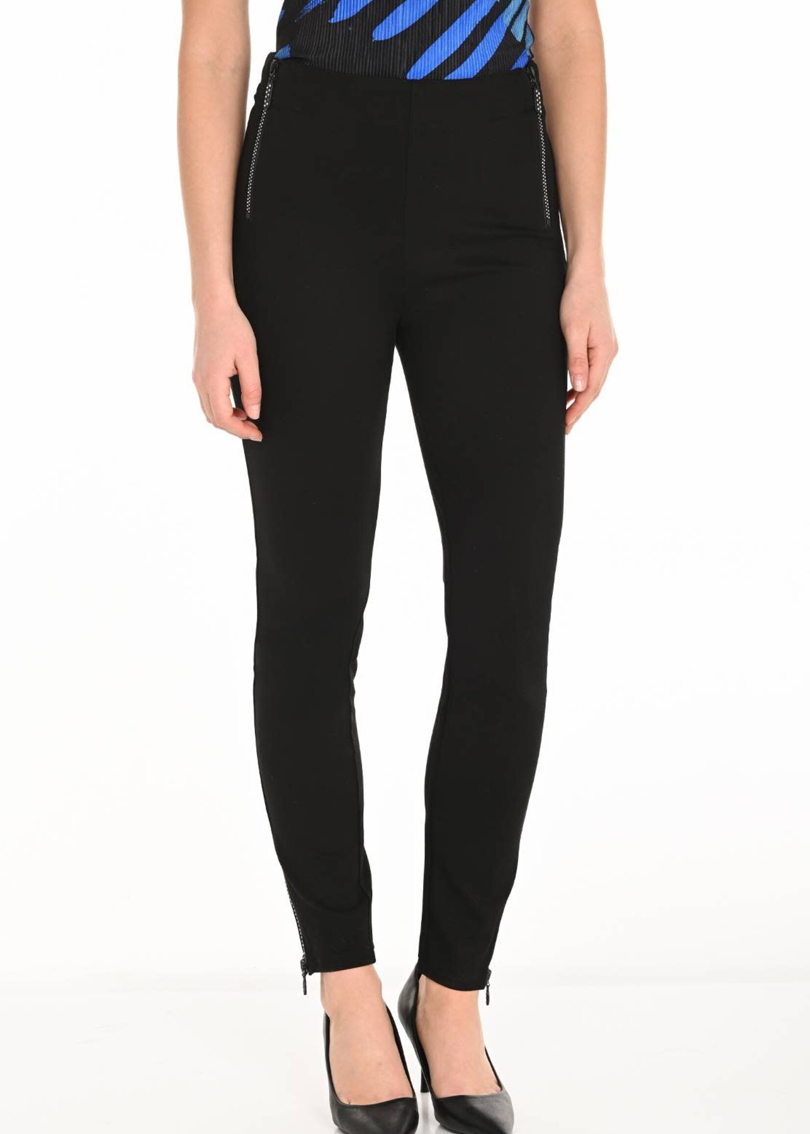 Frank Lyman Elegant Zip Detail High-Rise Pant