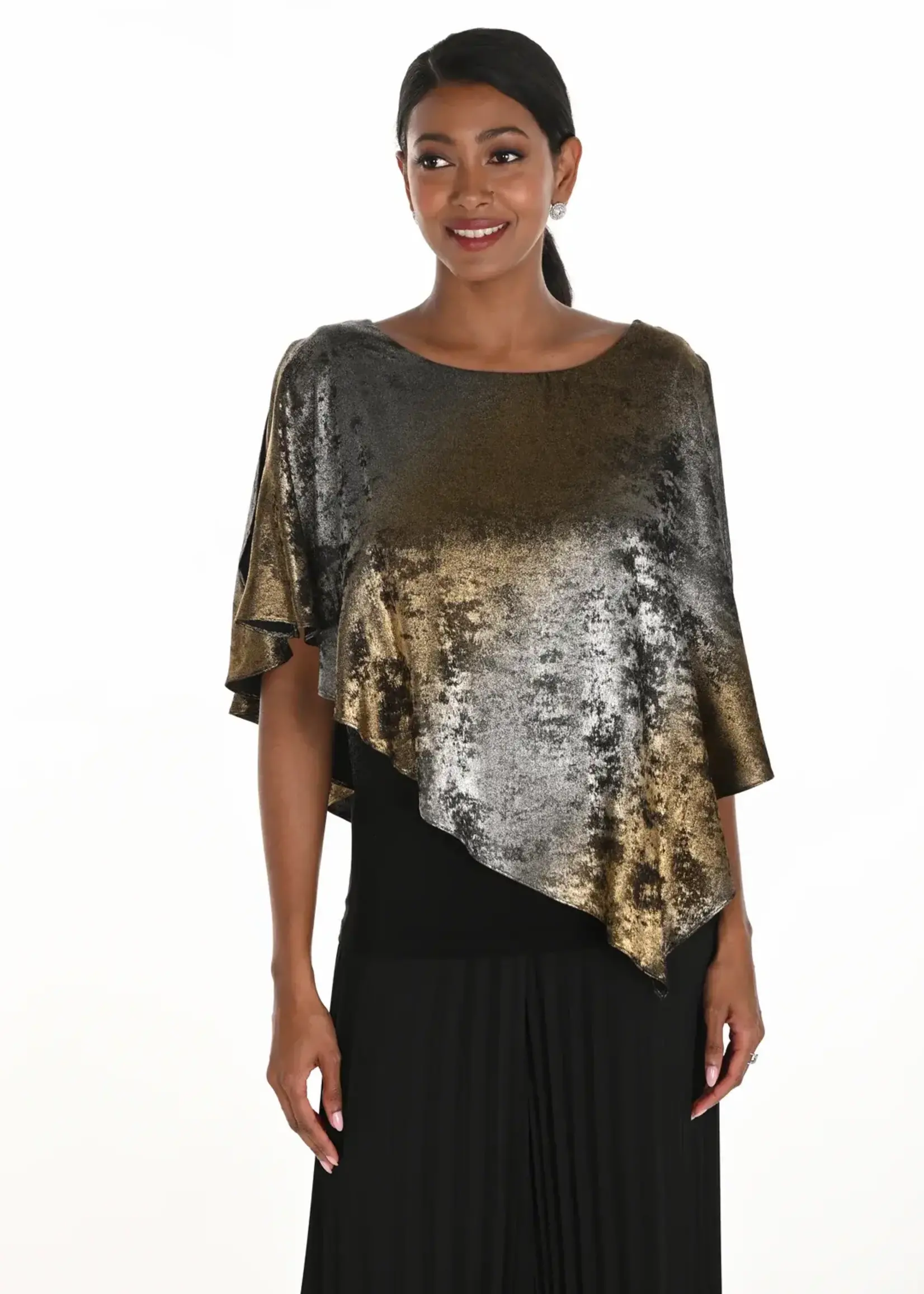 Frank Lyman Foil Metallic Cape Top