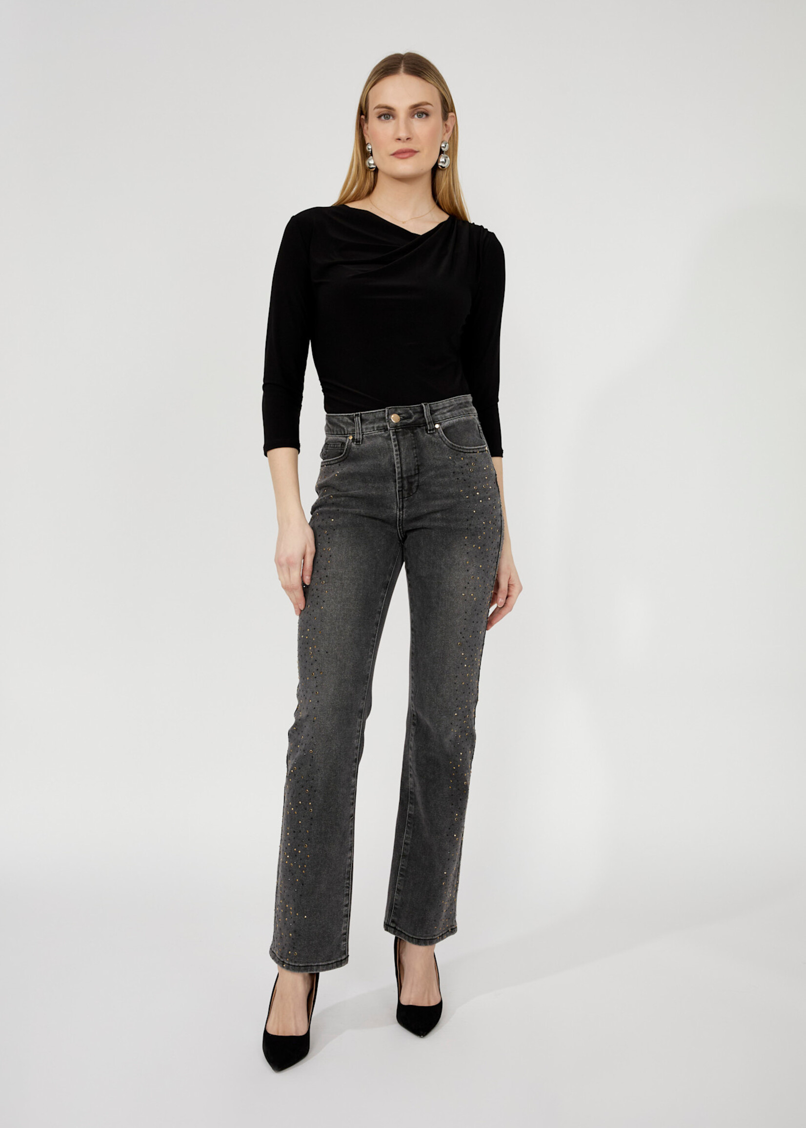 Frank Lyman Side Hem Embellished Jean
