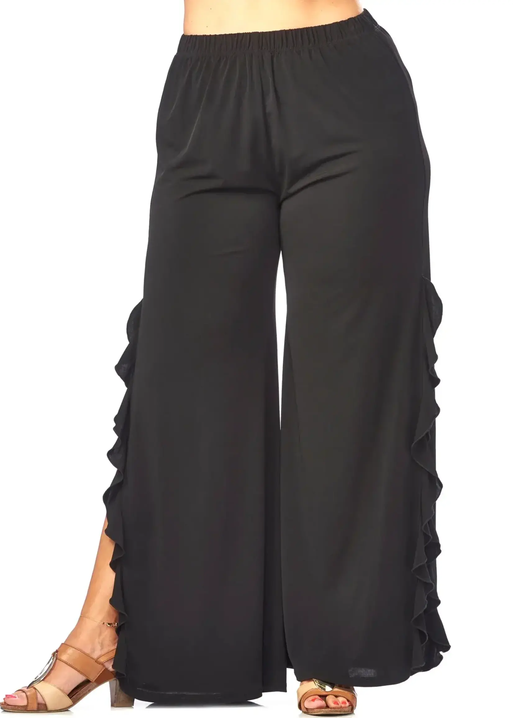 RAPZ Ruffle Jersey Print Pant