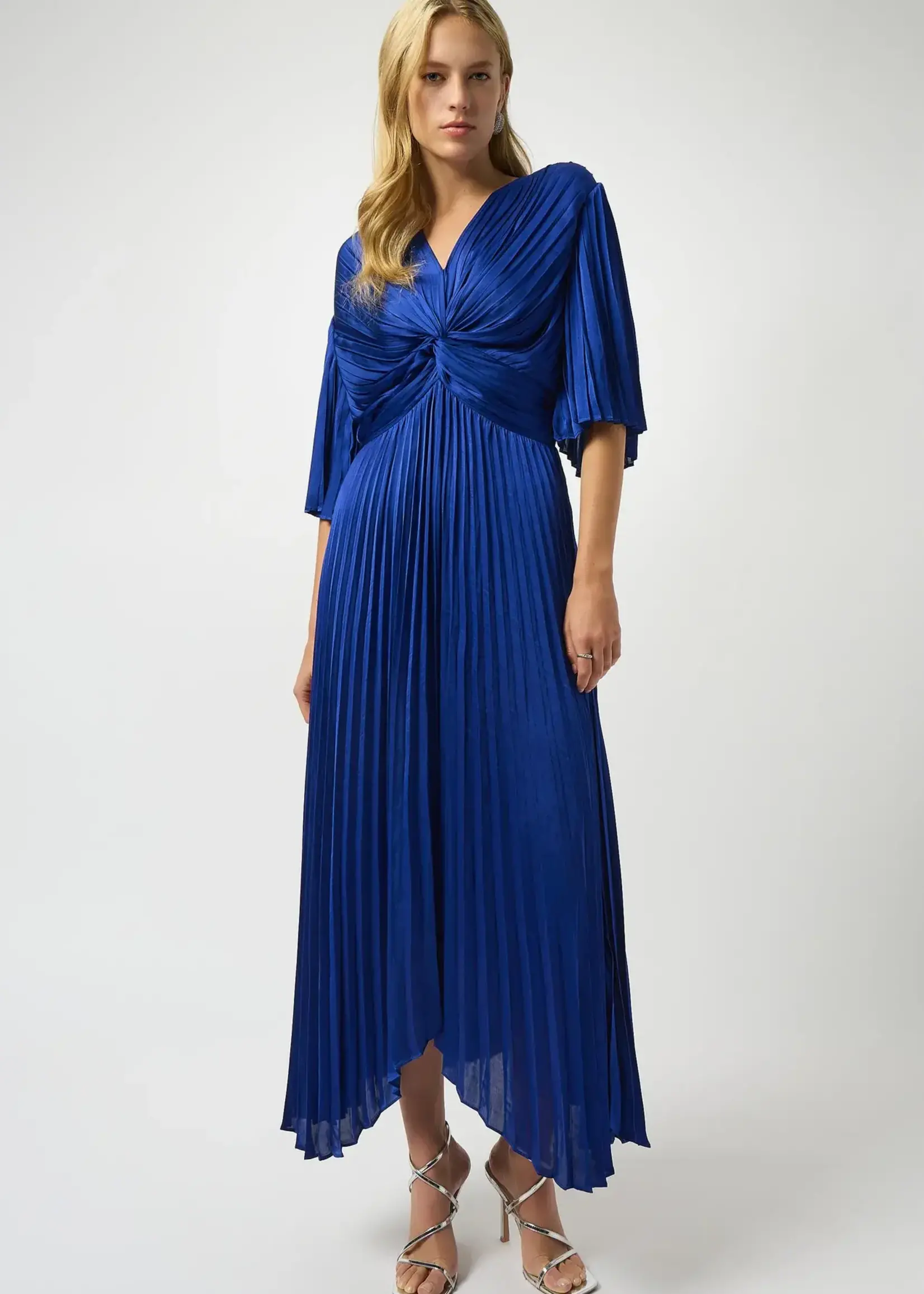 Joseph Ribkoff Pleated Wrap Maxi Dress