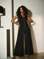 Joseph Ribkoff Cap Sleeve Embellished Trim Jumpsuit