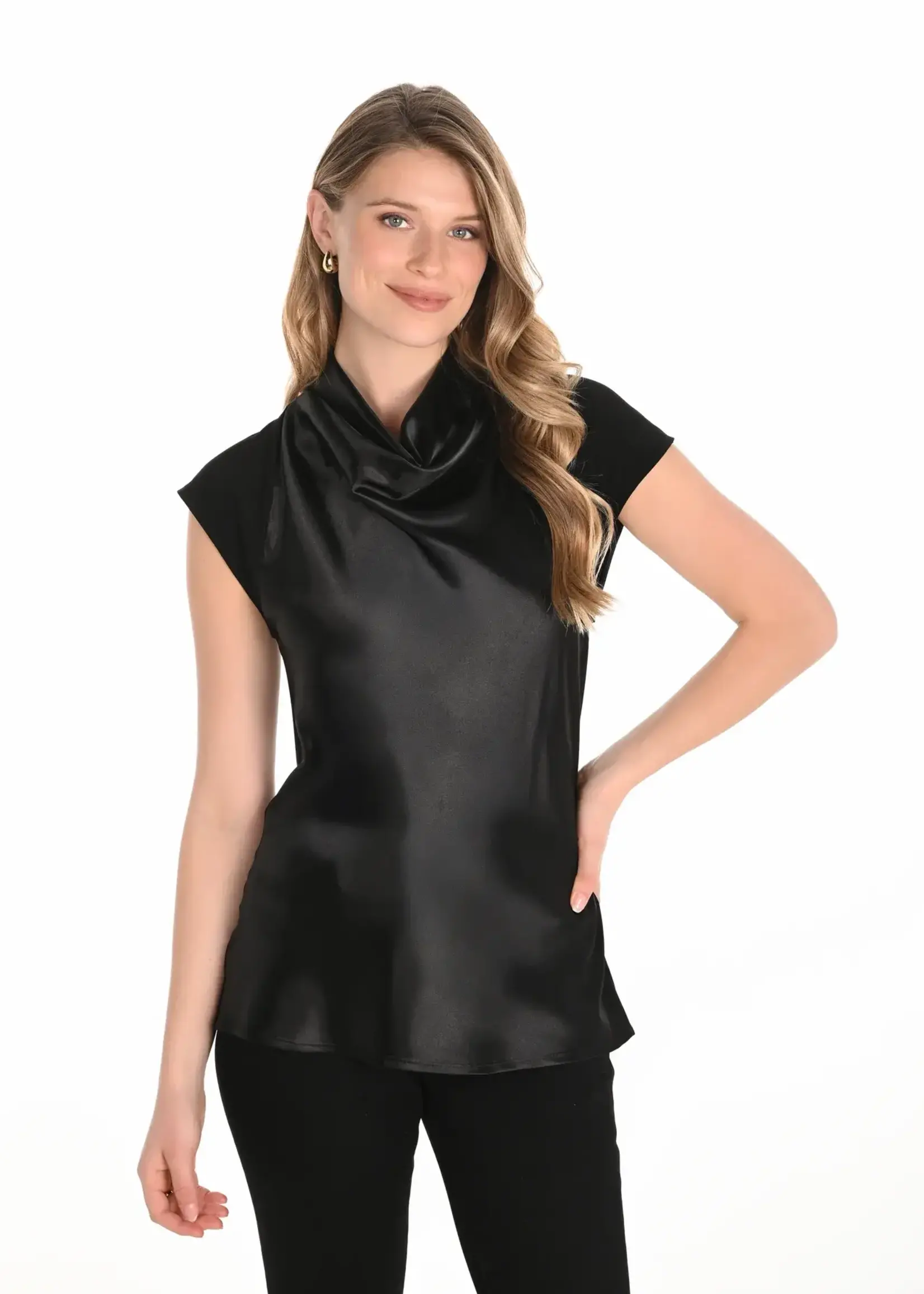 Frank Lyman Cap Sleeve Cowl Neck Top