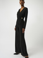 Joseph Ribkoff V-neck Jumpsuit w/ Gold Buckle