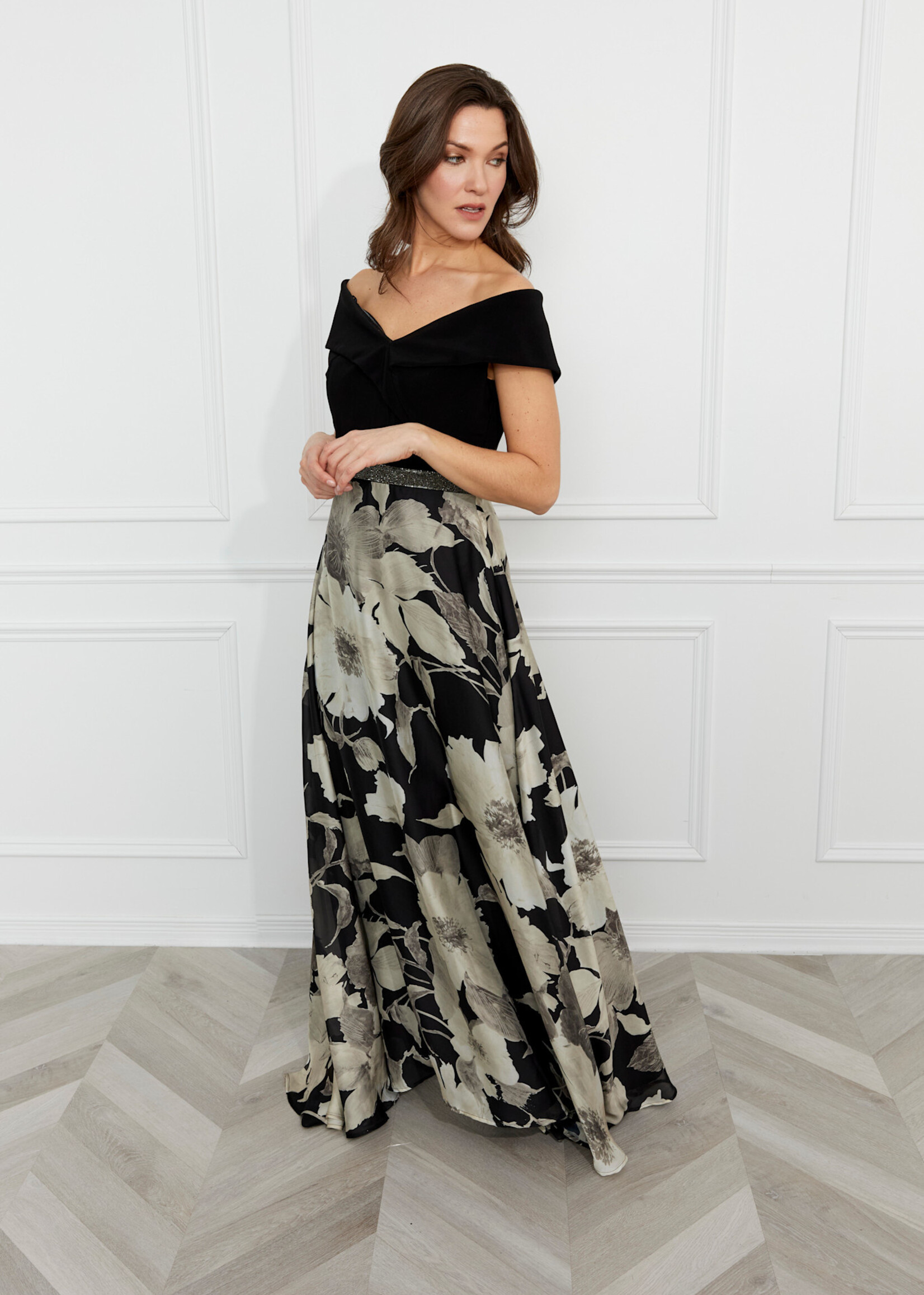 Frank Lyman Floral Off -the- shoulder Maxi Dress