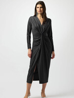 Joseph Ribkoff Ruched V-neck Maxi Dress