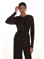 Frank Lyman Glitter Knit Long Sleeve Wrap  Top