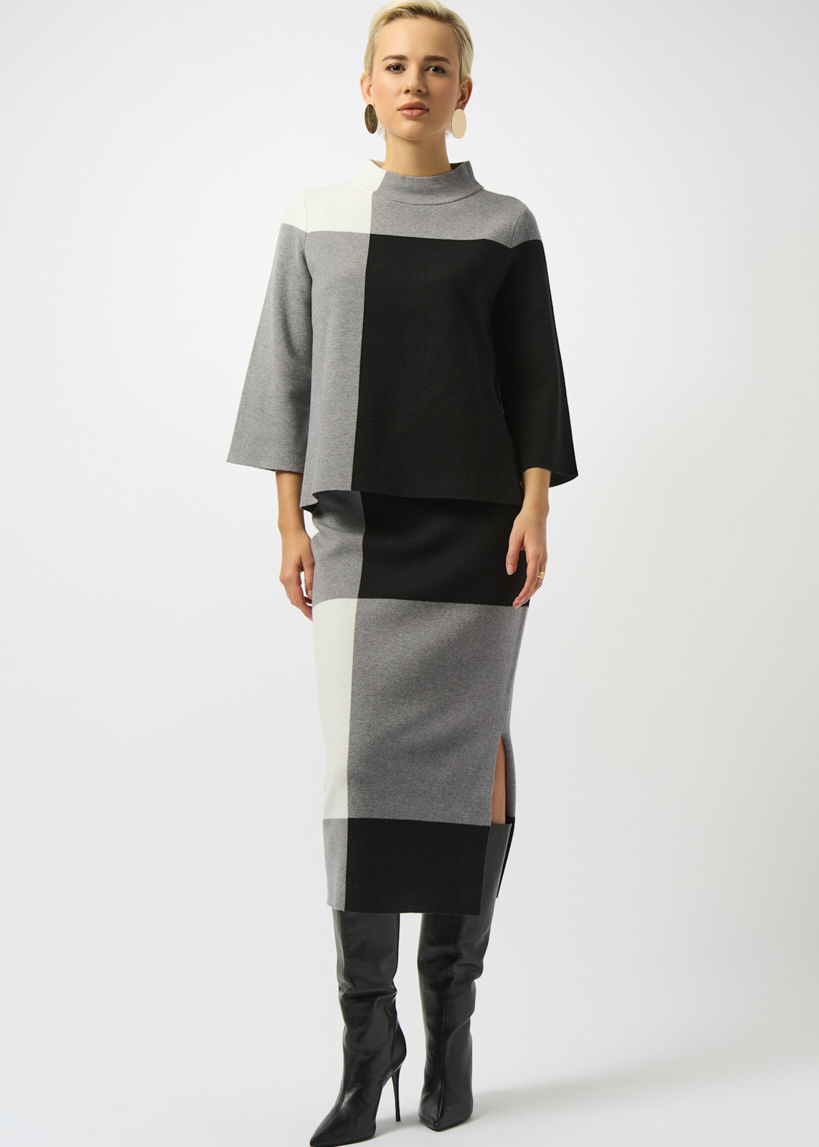 Joseph Ribkoff High- Neck Colour Block Top