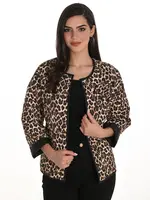 Frank Lyman Reversible Animal Print Open Front