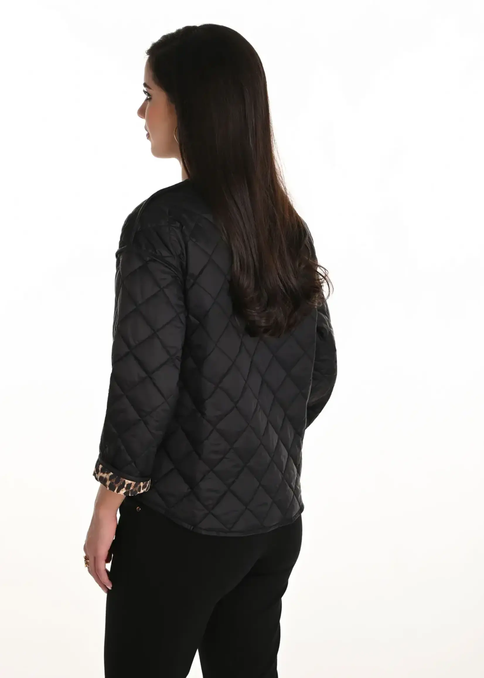 Frank Lyman Reversible Animal Print Open Front