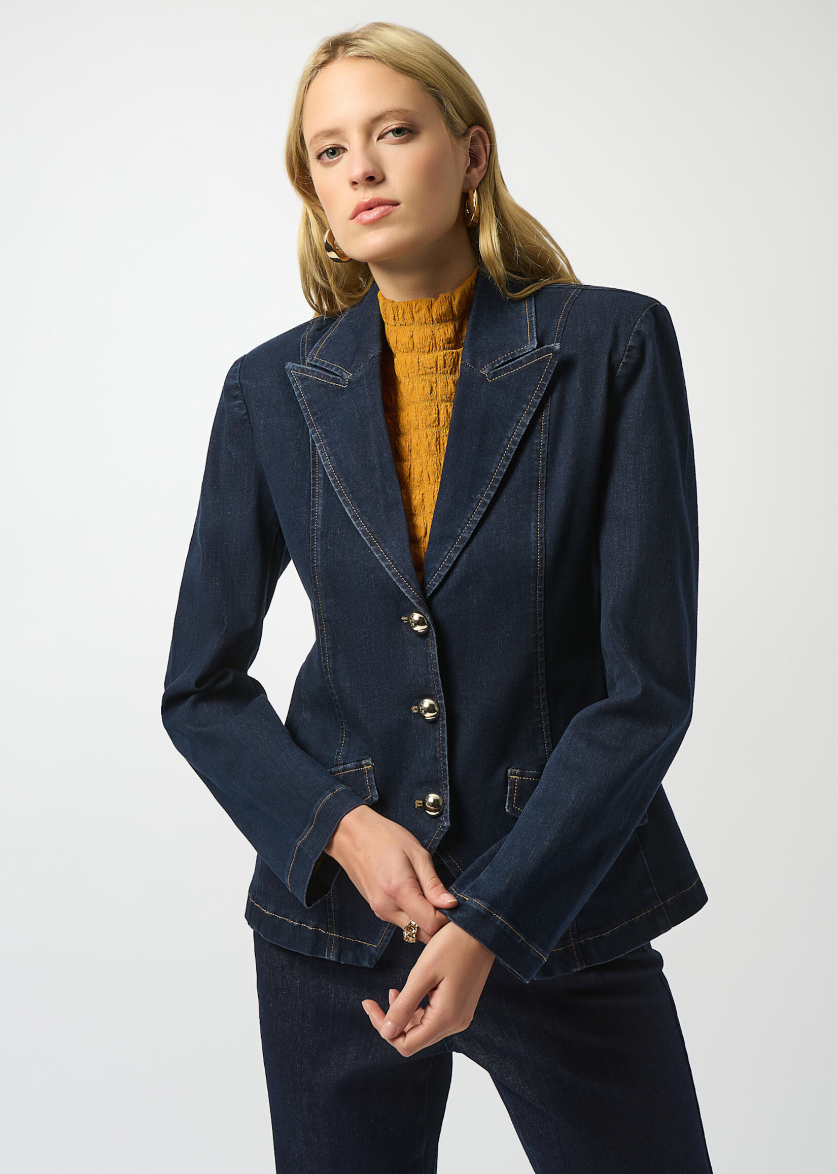 Joseph Ribkoff Collared Denim Blazer