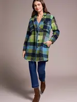 Tribal Plaid Notch Collar Shacket