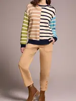 Tribal Multi Stripe Crewneck Sweater