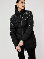 Frank Lyman Puffer Coat w/ Cascading Jewels