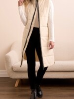 Tribal Zip Front Long Quilted Vest