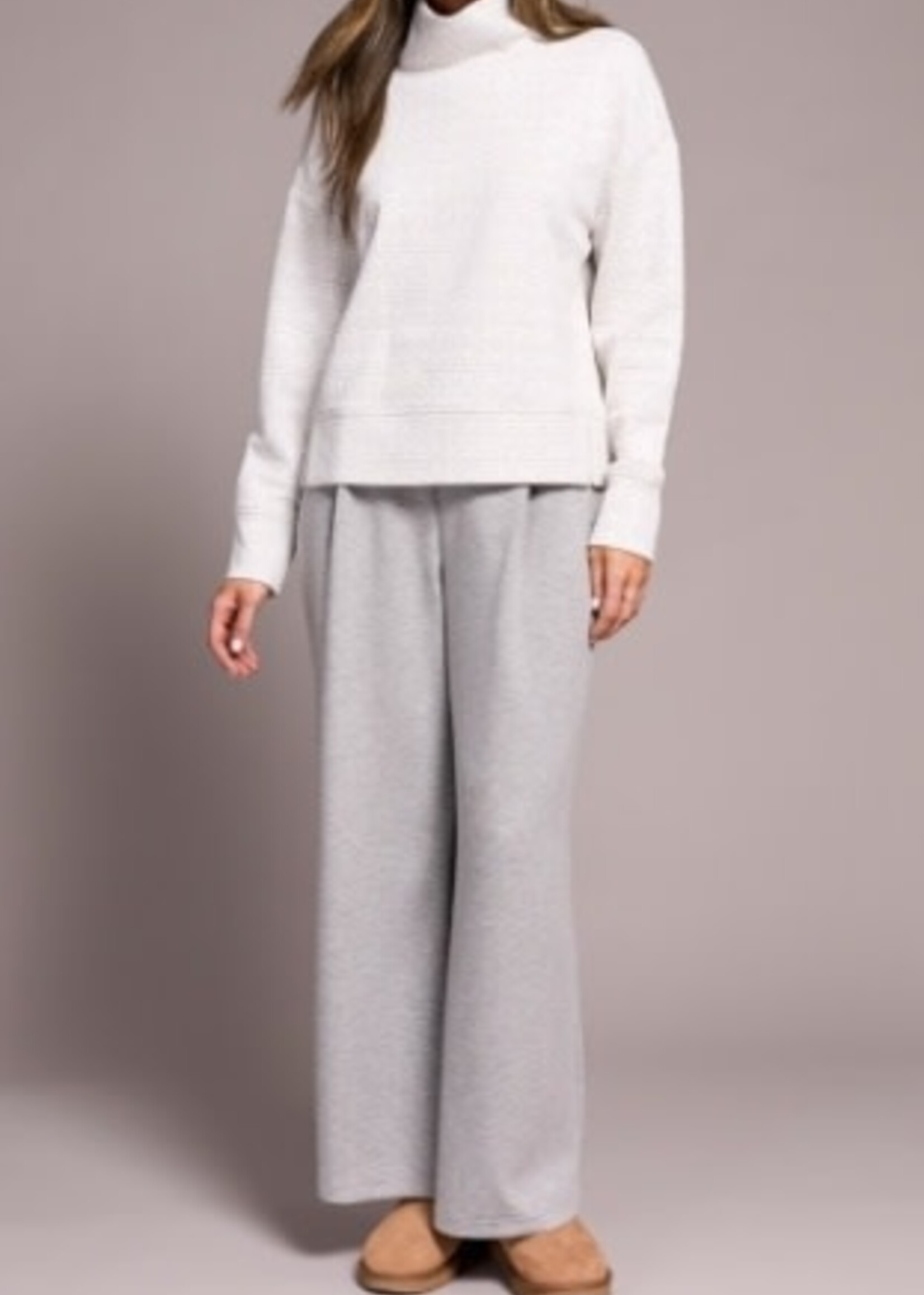 Tribal Funnel Neck Textured Long Sleeve