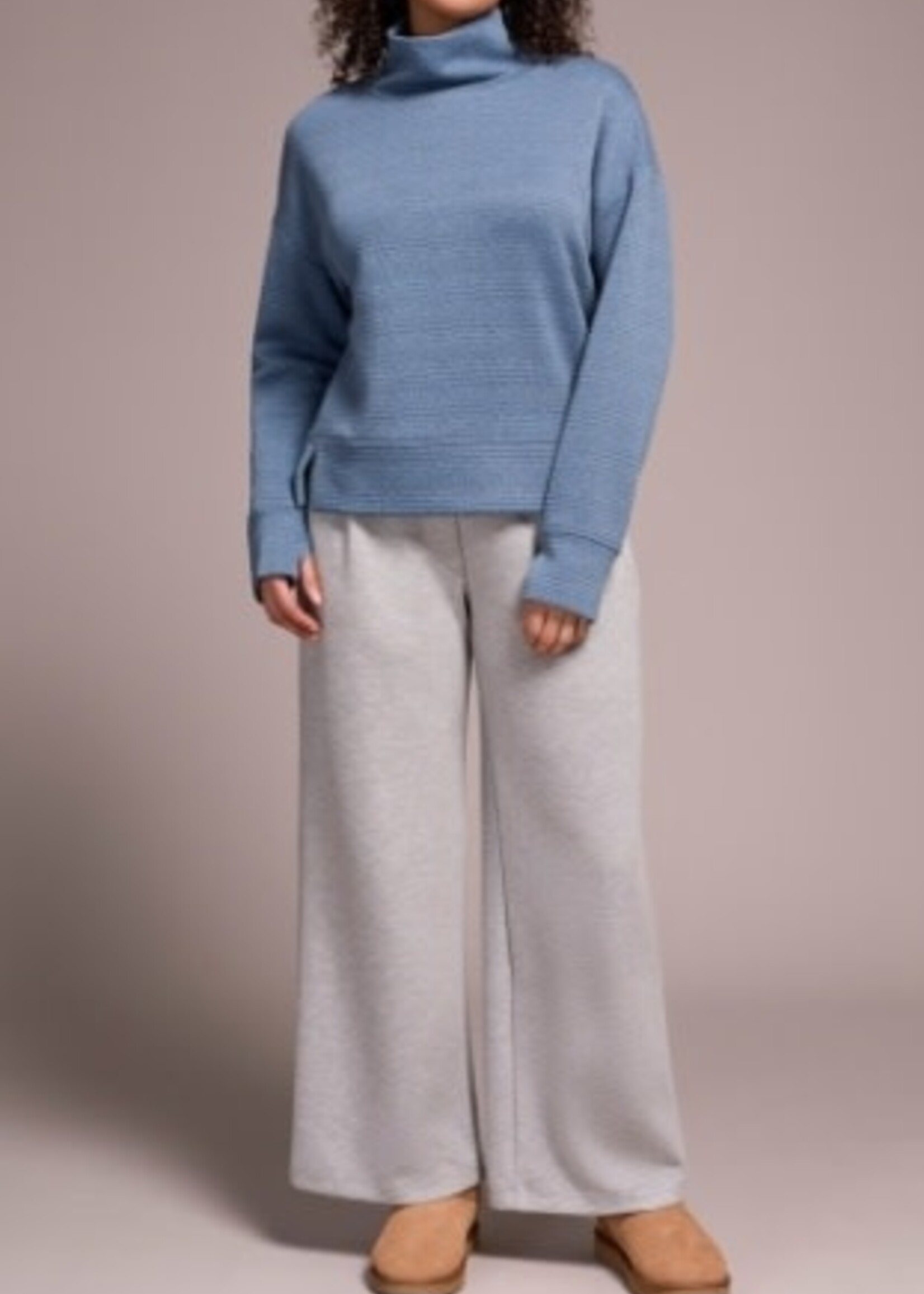 Tribal Funnel Neck Textured Long Sleeve
