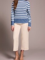 Tribal Stripe Mock Funnel Neck Sweater