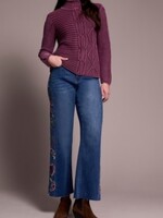 Tribal Mock Neck Cable Knit Sweater