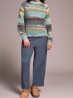 Tribal Cuff Sleeve Mock Neck Sweater