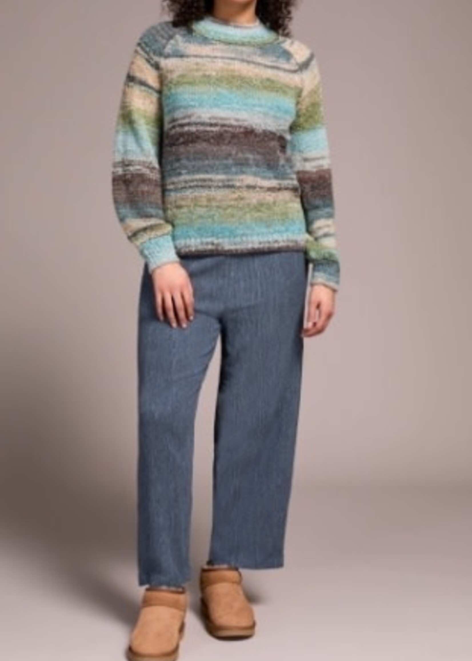 Tribal Cuff Sleeve Mock Neck Sweater