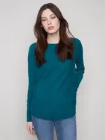 Charlie B Lace Up Cuff Pocket Sweater
