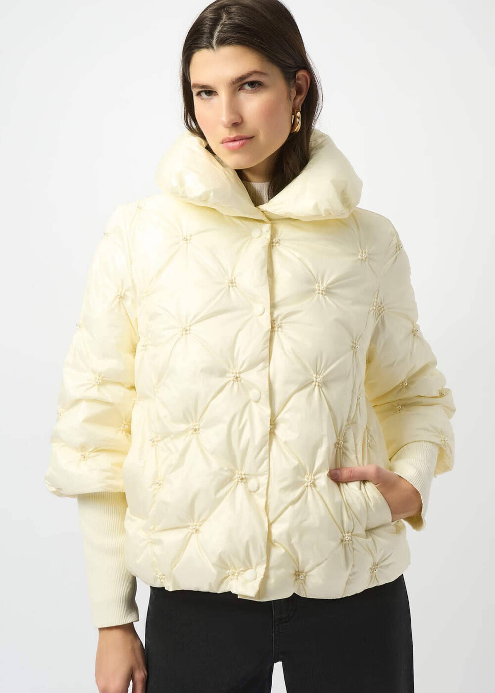 Joseph Ribkoff Beaded Puffer Trapeze Jacket