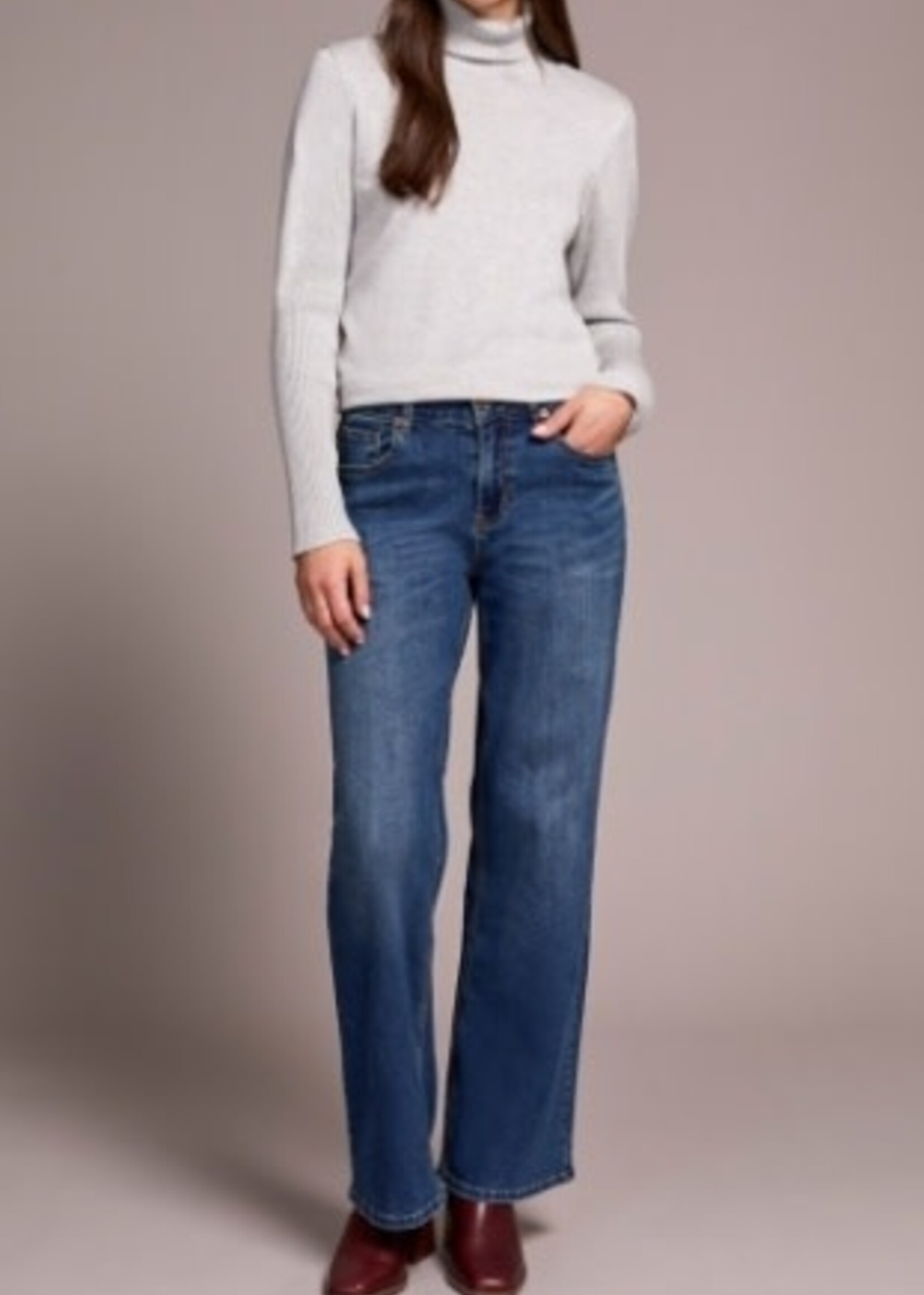 Tribal Curve Hugging Wide Leg Jean