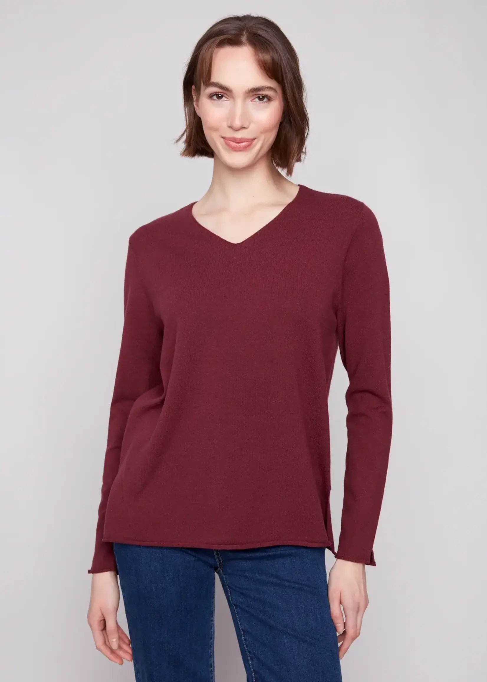 Charlie B Basic Soft V-neck Sweater