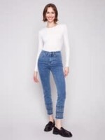 Charlie B Embroidered Slim Leg 5 Pocket Stretch Denim