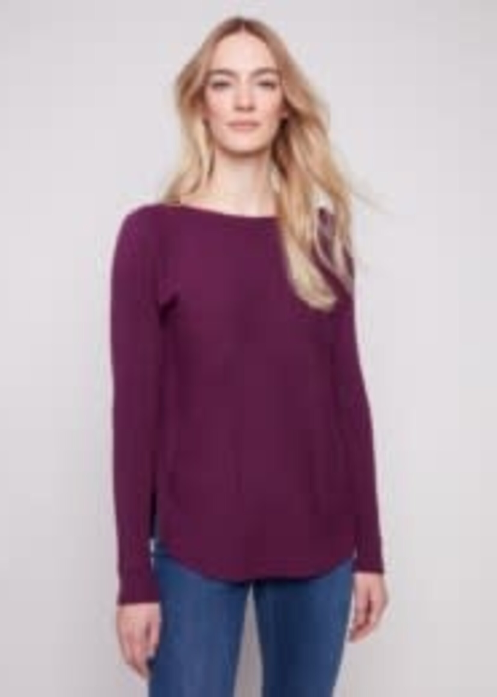 Charlie B Knit Sweater W/ Back Lace-Up