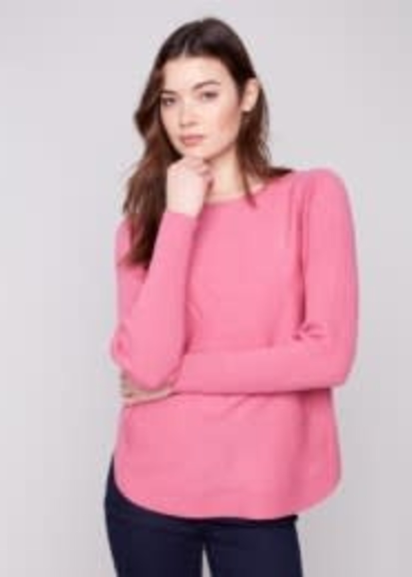 Charlie B Knit Sweater W/ Back Lace-Up