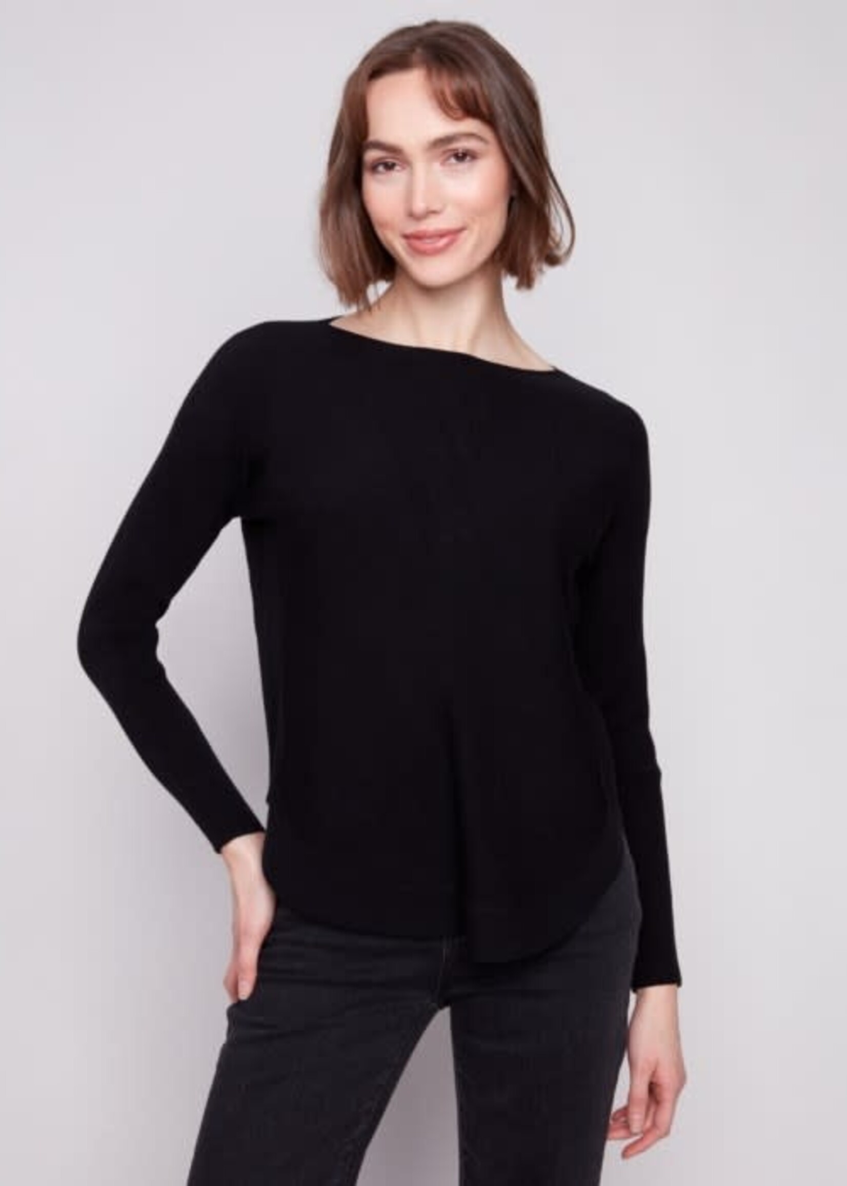 Charlie B Knit Sweater W/ Back Lace-Up