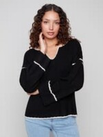 Charlie B Embroidered Ribbed Sweater