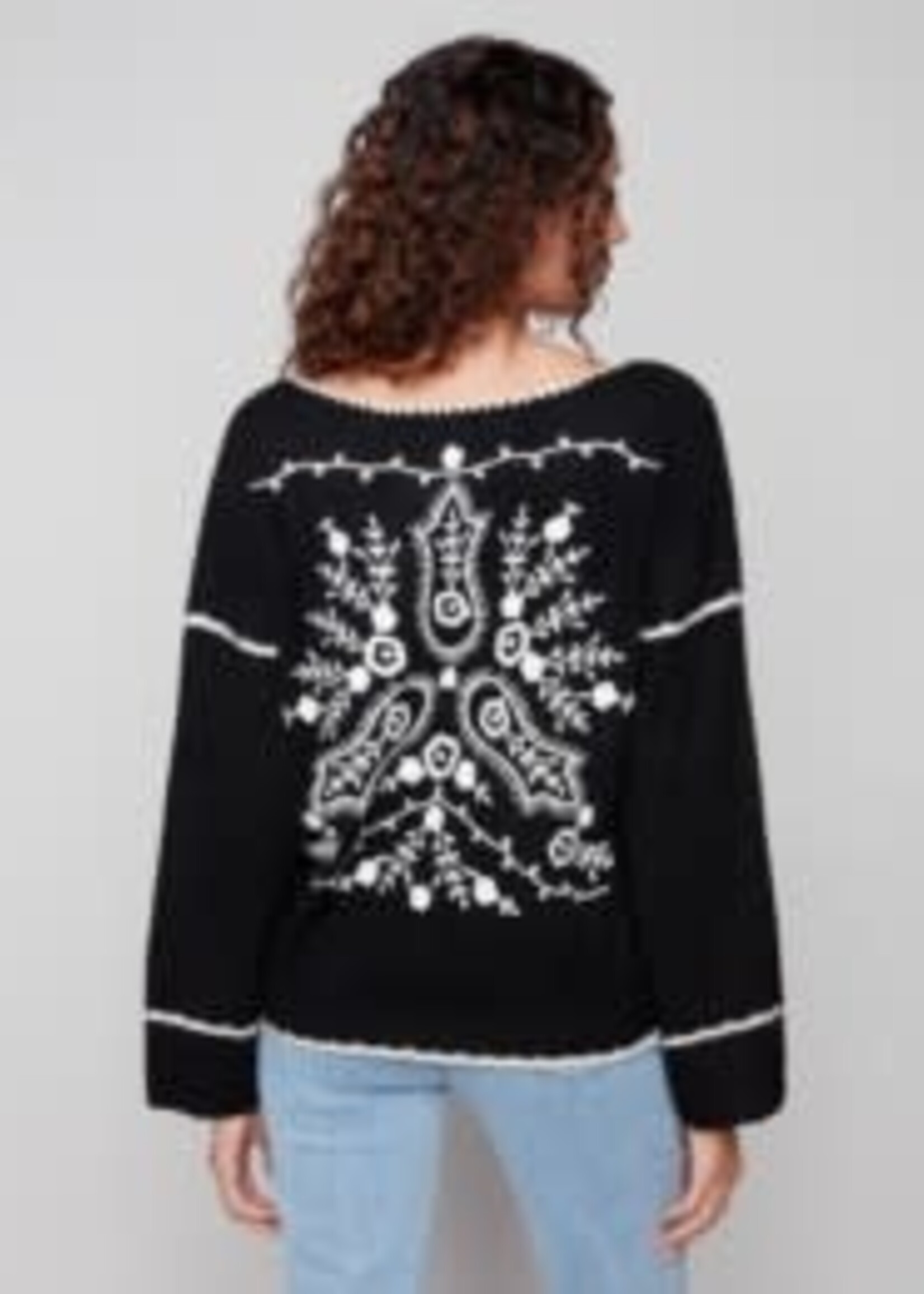 Charlie B Embroidered Ribbed Sweater