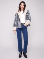 Charlie B Chevron Bouclé Short Jacket
