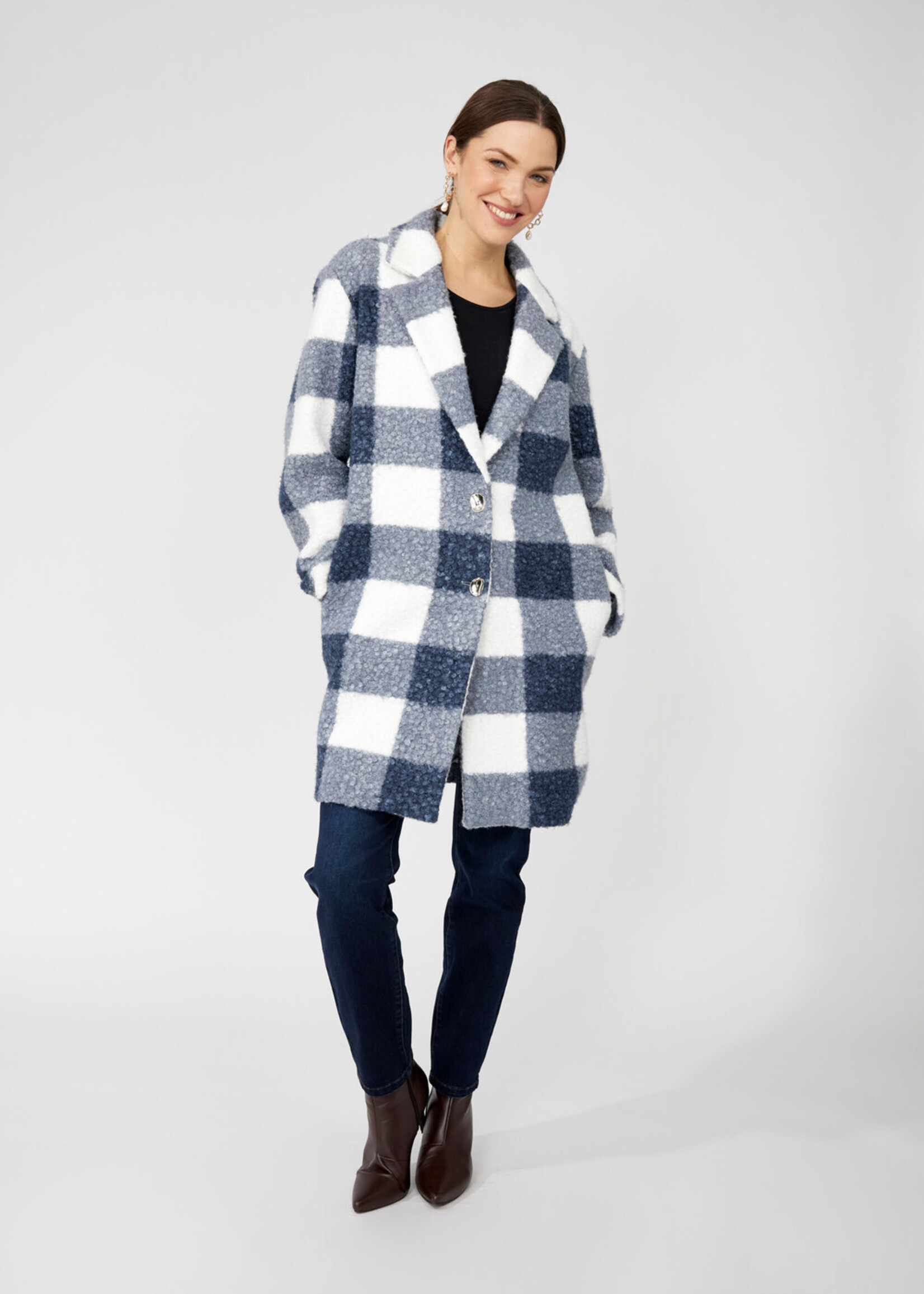 Frank Lyman Plaid Casual Chic Wnter Coat