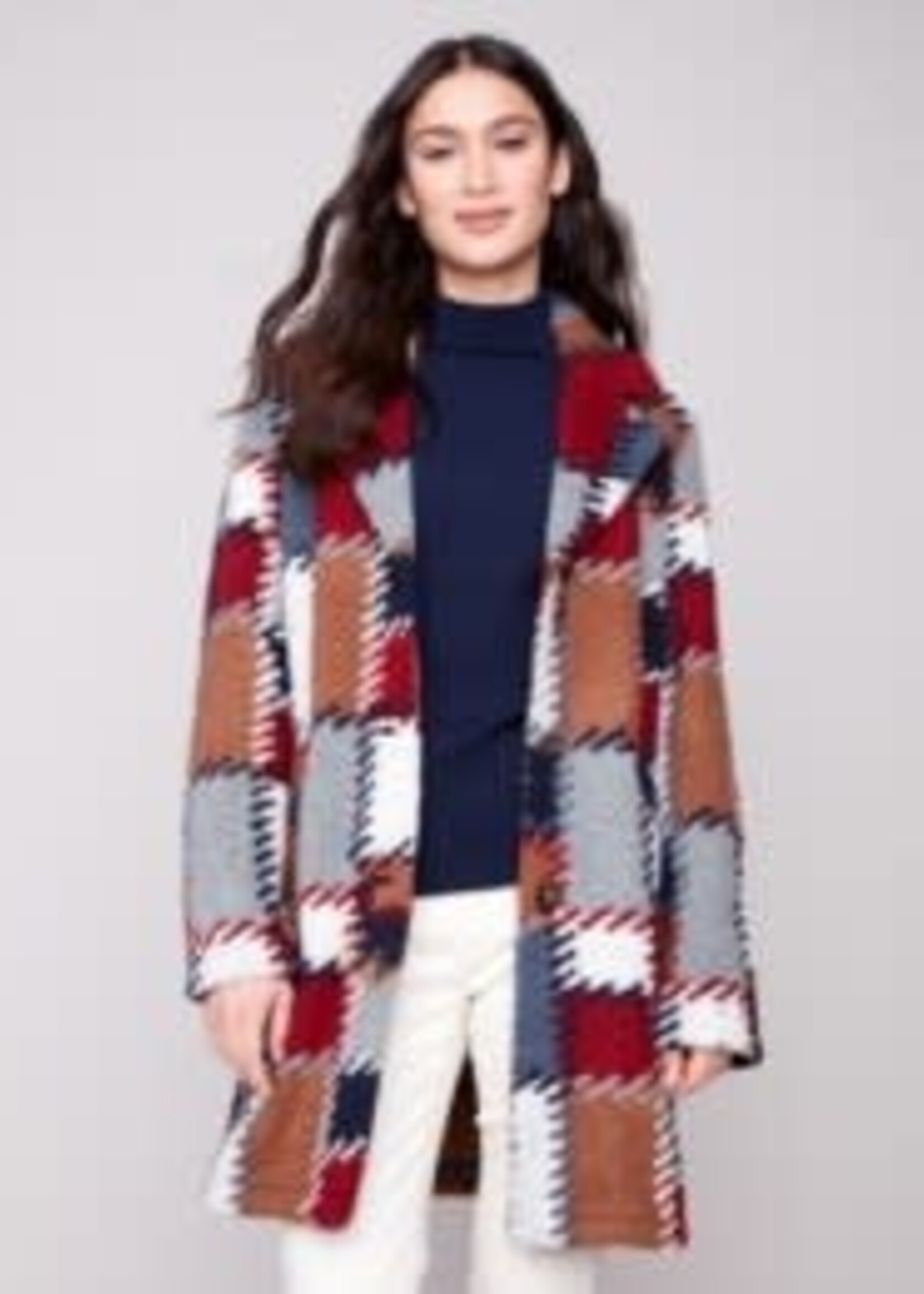 Charlie B Crochet Patch Work Long Coat