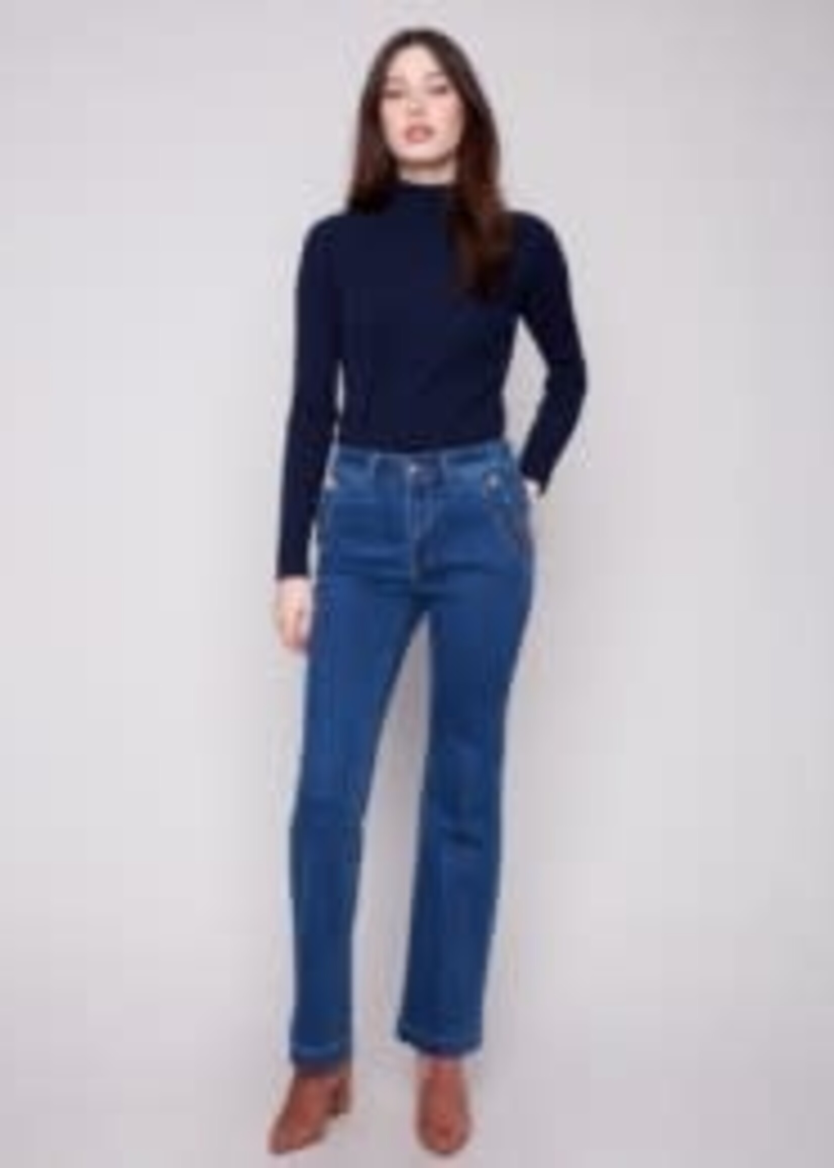 Charlie B Metallic Embroidered Jeans