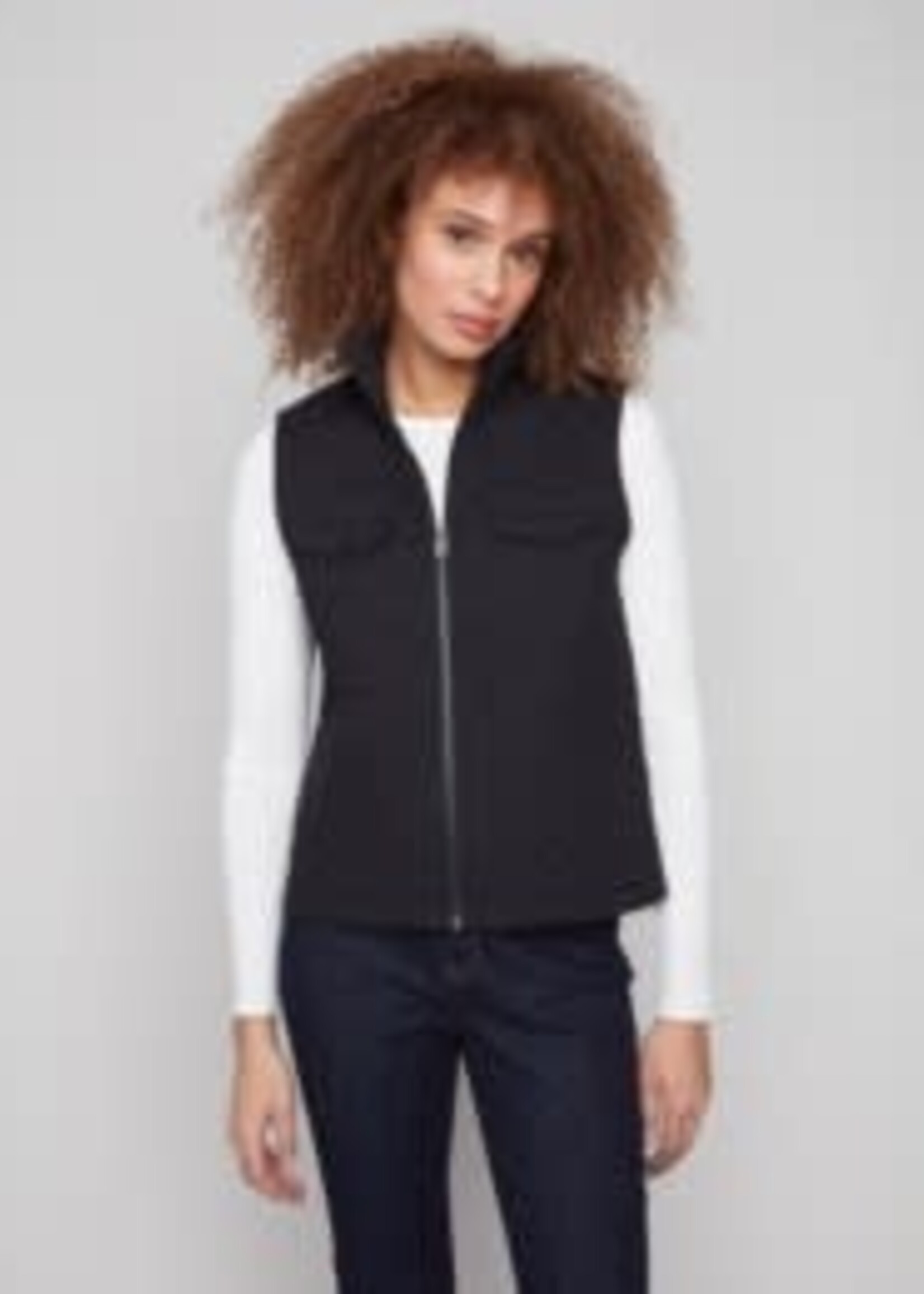 Charlie B Floral Quilted Short Vest