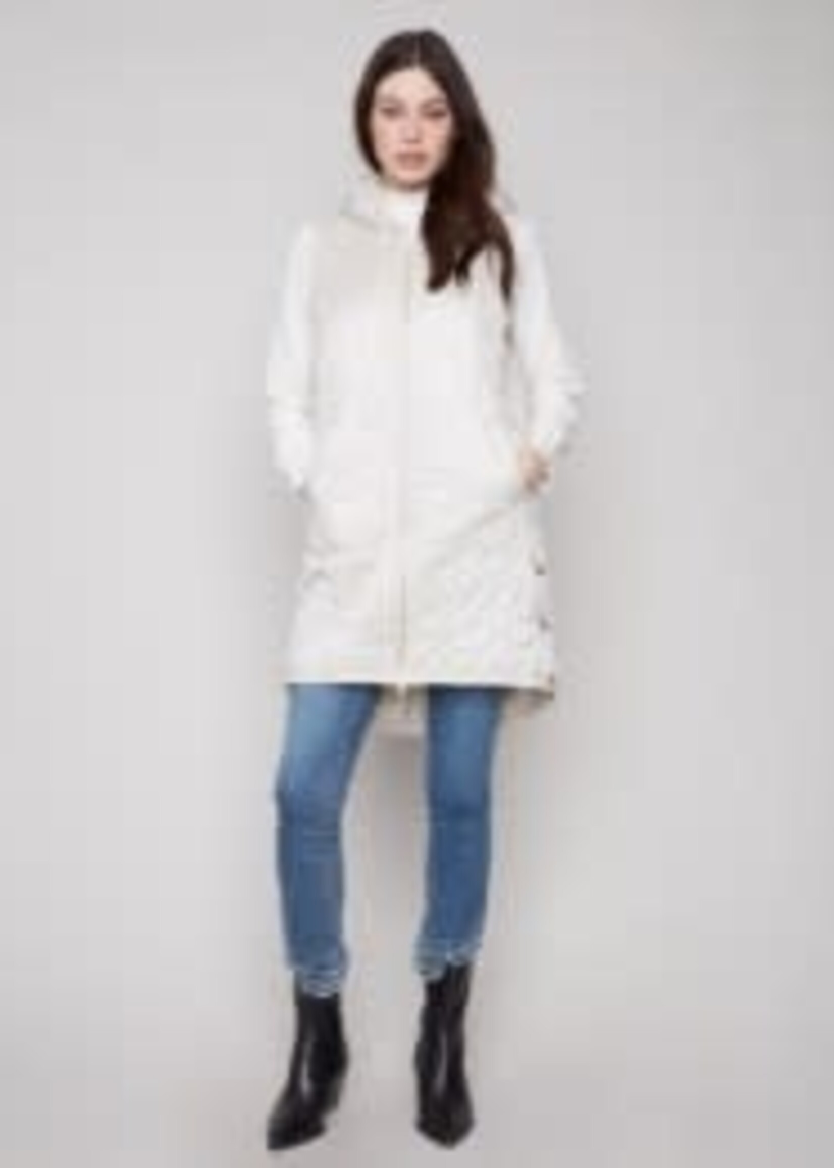 Charlie B Pearlized Long Hooded Vest