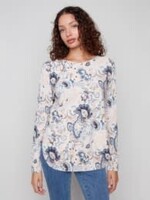 Charlie B Printed Rounded Hem Sweater