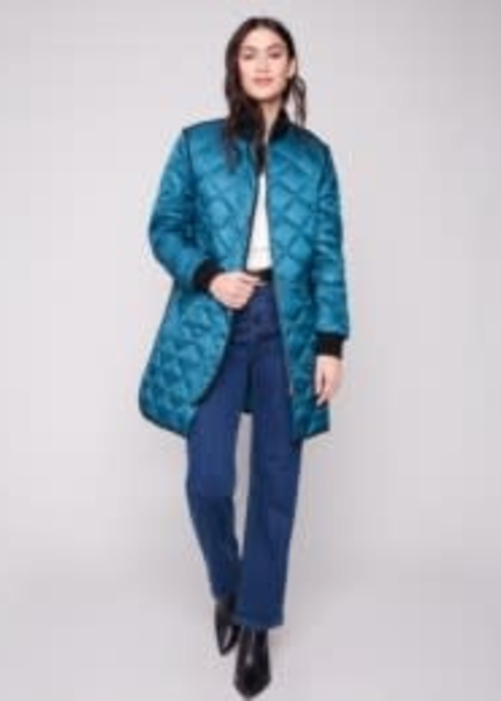 Charlie B Long Quilted Puffer Jacket