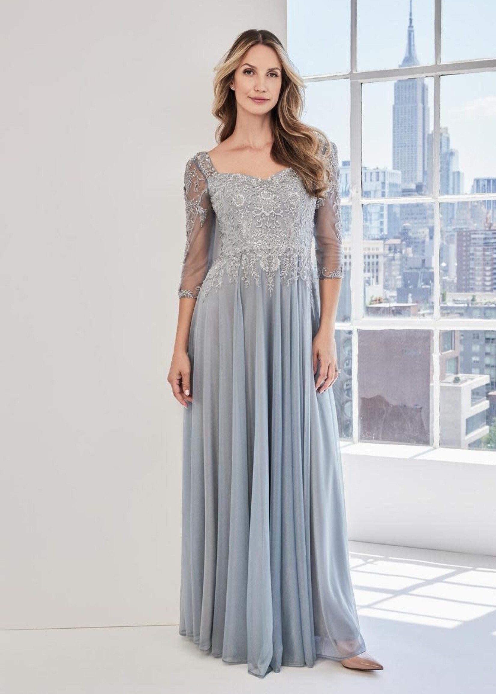 MGNY Dazzling Embroidered Sweetheart Dress